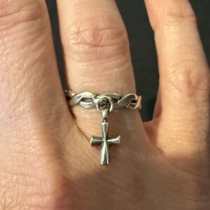 James Avery Silver Cross Dangle Ring
